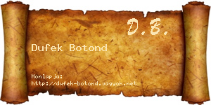 Dufek Botond névjegykártya