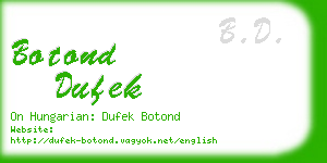 botond dufek business card